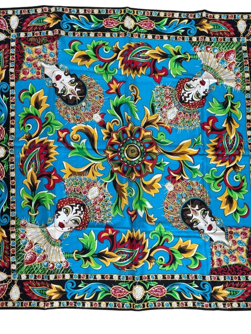 Women's Colorful Crowned Jewel Lady Square Scarf One Size GUC